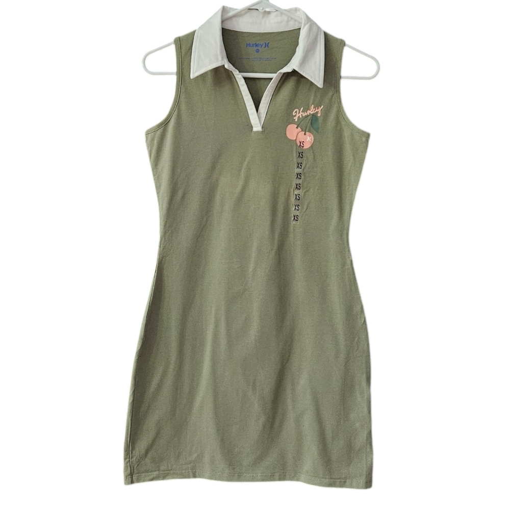 Hurley Women's Sleeveless Polo Mini Dress NWOT Size XS Green